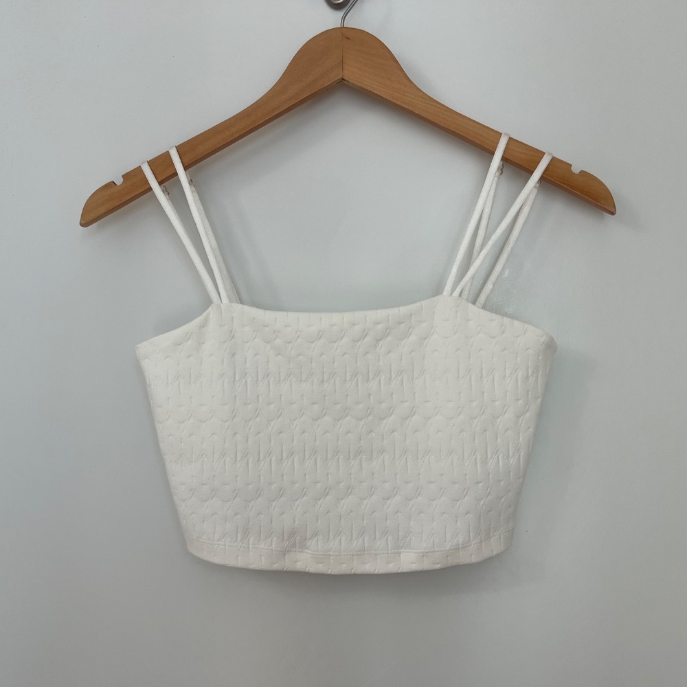 BuffBunny Strappy Tank Bra, Size M, in Cream & Rose Gold